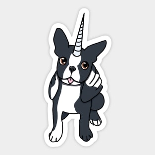 Boston Terrier Alicorn Dog :: Canines and Felines Sticker